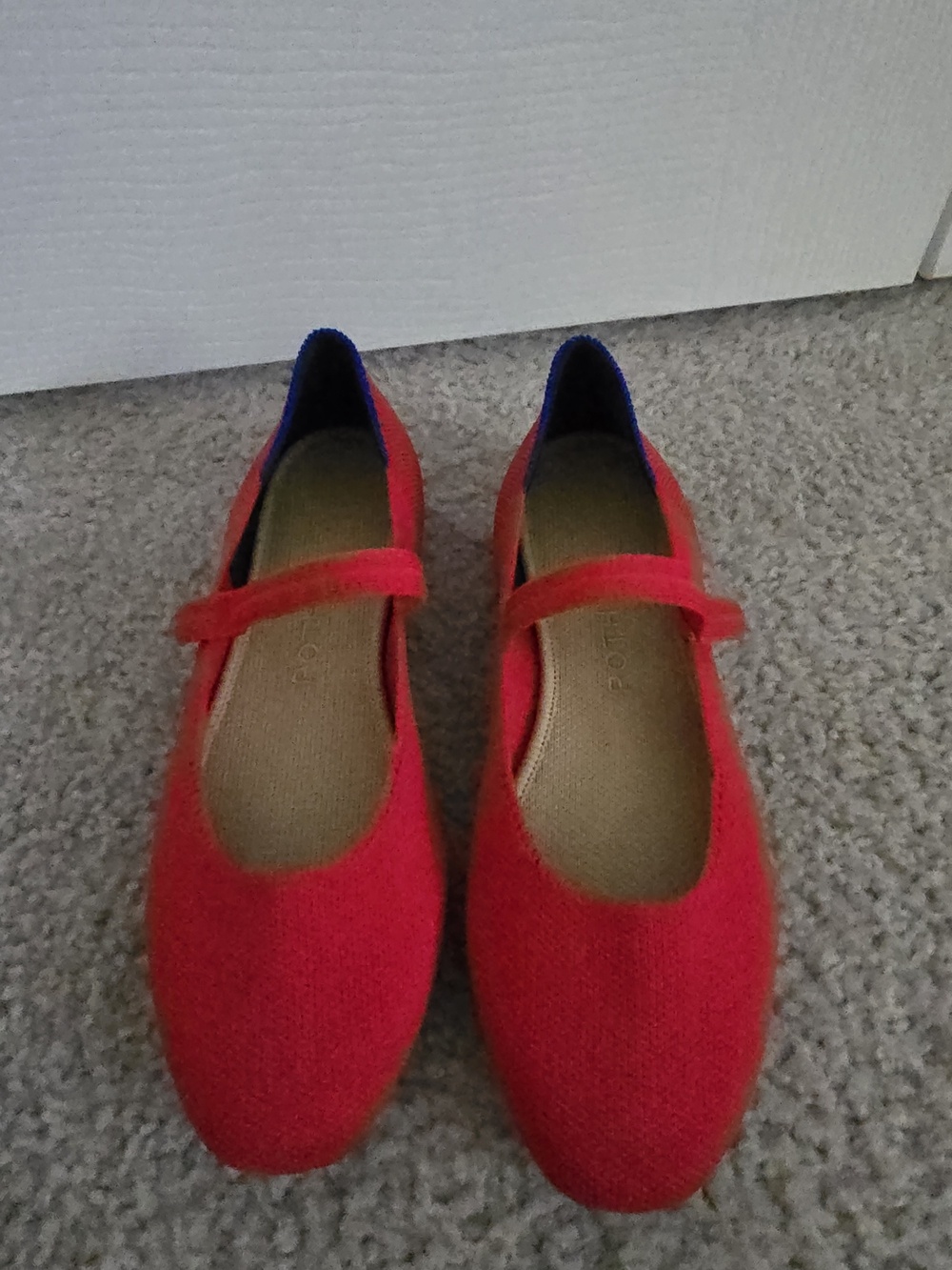 Red Mary Jane Flats for Women - Classic Strap Design